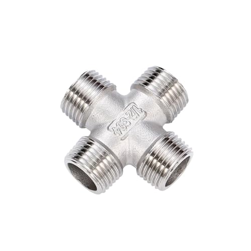 1 STÜCKE 1/4'' - 2'' BSP Außengewinde Gleich Kreuz Typ 304 Edelstahl DN8 DN50 Wasserrohrverschraubung Gelenk 4 Wege Stecker(1-1/2") von WUSHADEHANS