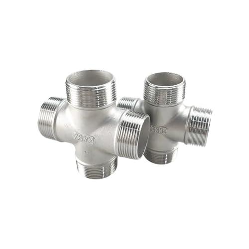 1 STÜCKE 1/4 "3/8" 1/2 "3/4" "Außengewinde BSPT Rohrverschraubung 4-Wege Edelstahl SS304 Kreuzkupplung Rohrverbinder DN8-DN50(1/4") von WUSHADEHANS