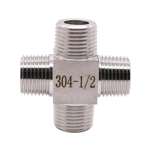 1 STÜCKE 1/8 "1/4" 3/8 "1/2" BSP Männlichen Kreuz 4 Möglichkeiten Splitter Block 304 Edelstahl Rohr Fitting Anschluss Wasser Gas Kraftstoff(3/8") von WUSHADEHANS