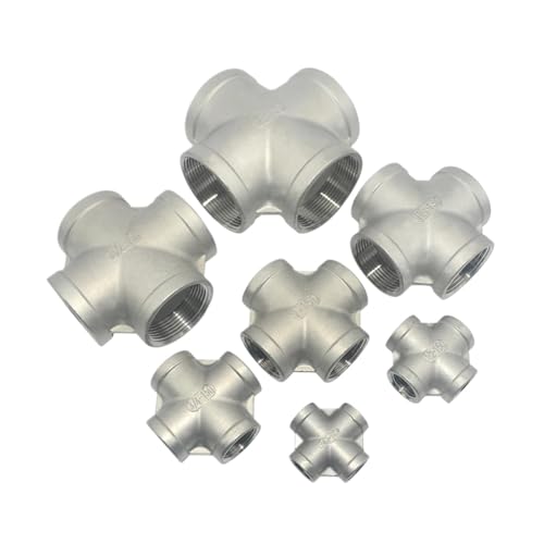 1 STÜCKE 304 Edelstahl 4-Wege-BSP-Innengewinde Wasserrohr-Anschlussstück 3/8 "1/2" 3/4 "1" 1-1/4 "1-1/2" 2 "Gleichkreuzadapter(1/2") von WUSHADEHANS