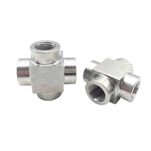 1 Stück 1/8 "1/4" 3/8 "1/2" weiblich Kreuz 4-Wege-Splitterblock 304 Edelstahl Rohrverschraubung Konektor Luft Gas Bahan Bakar(3/8") von WUSHADEHANS