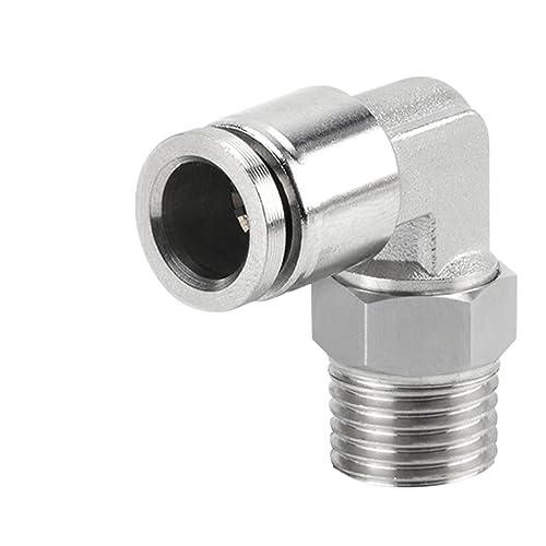 2 PCS 304 Edelstahl Metall PL Pneumatische Schnellkupplung Trachea Schlauch M5 PT1/8 1/4 3/8 1/2 Kegeldichtung Außengewinde 360° Rotation(Pl10-02) von WUSHADEHANS