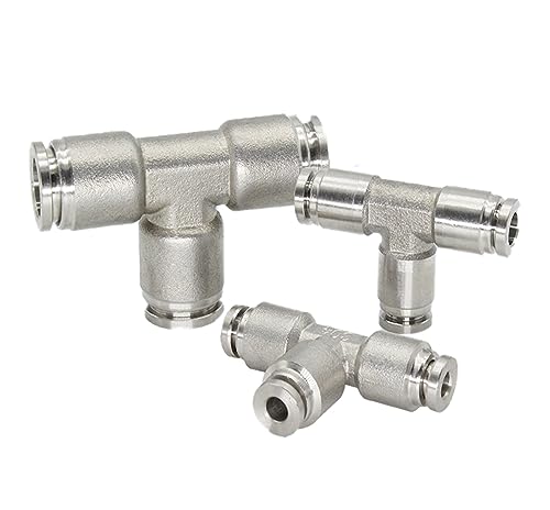 2 PCS 304 Edelstahl Pneumatische Luftschlauch Armaturen Metall Schnellkupplung Hochdruck Fitting Rohrverbinder(Pe,6MM) von WUSHADEHANS