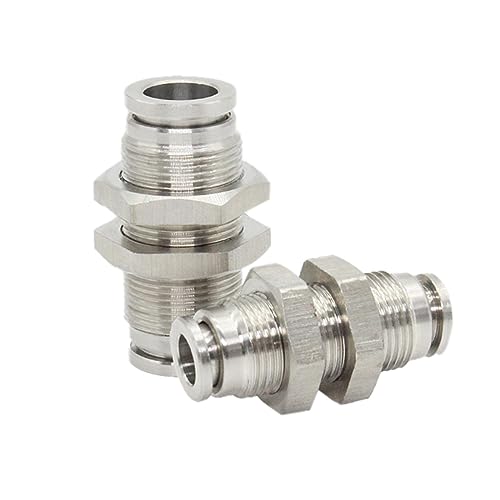 2 PCS 304 Edelstahl Pneumatische Luftschlauch Armaturen Metall Schnellkupplung Hochdruck Fitting Rohrverbinder(Pm,8MM) von WUSHADEHANS
