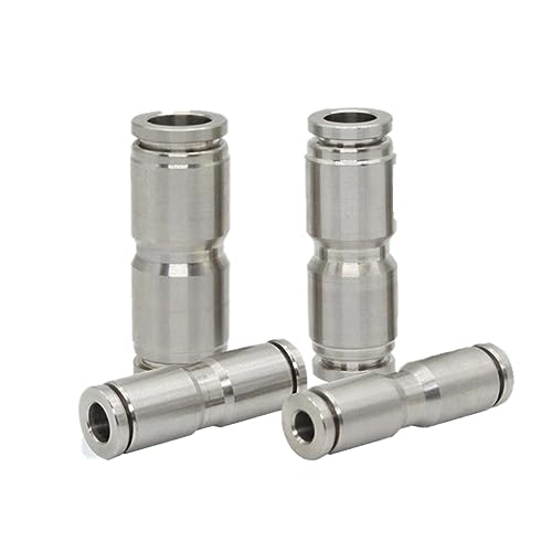 2 PCS 304 Edelstahl Pneumatische Luftschlauch Armaturen Metall Schnellkupplung Hochdruck Fitting Rohrverbinder(Pu,6MM) von WUSHADEHANS
