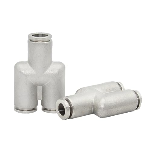 2 PCS 304 Edelstahl Pneumatische Luftschlauch Armaturen Metall Schnellkupplung Hochdruck Fitting Rohrverbinder(Py,12MM) von WUSHADEHANS