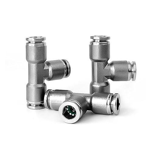2 PCS PE 316 Edelstahl Pneumatische Schnellverbinder 4 6 8 10 12 14 16mm T-Schlauchverbinder T-Typ Hochdruckbeständiges Metall(316pe-6) von WUSHADEHANS