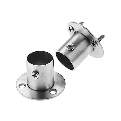 2 Stück Schrank Kleiderschrank Hängeschiene Stangensockel Endstützen Halterung Flansche Halter Edelstahl Rohr Rohraufhänger 19/22/25/32mm(22mm) von WUSHADEHANS