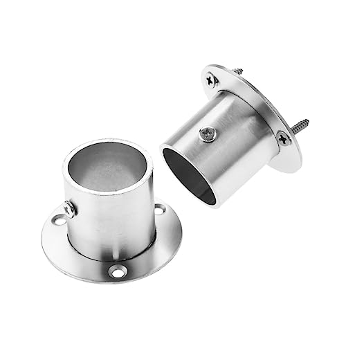 2 Stück Schrank Kleiderschrank Hängeschiene Stangensockel Endstützen Halterung Flansche Halter Edelstahl Rohr Rohraufhänger 19/22/25/32mm(32mm) von WUSHADEHANS