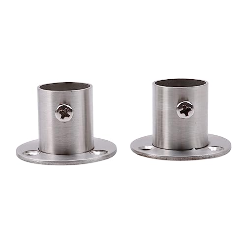 2PCS Edelstahl Rohr Halterung 19-32Mm Flansch Sitz for Kleiderschrank Hängen Schiene Stange Pole Buchse Ende Halter(22mm Thick) von WUSHADEHANS