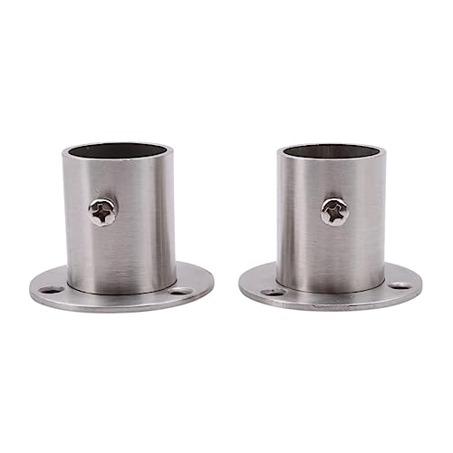 2PCS Edelstahl Rohr Halterung 19-32Mm Flansch Sitz for Kleiderschrank Hängen Schiene Stange Pole Buchse Ende Halter(25mm Thicker) von WUSHADEHANS