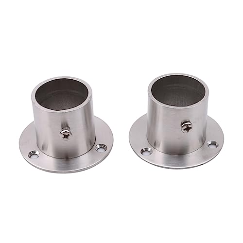 2PCS Edelstahl Rohr Halterung 19-32Mm Flansch Sitz for Kleiderschrank Hängen Schiene Stange Pole Buchse Ende Halter(32mm thick) von WUSHADEHANS