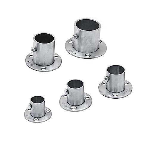 2Pcs Edelstahl Pole Buchse Flansch Stange Halter Wand Halterung Rohr for Schrank(32mm) von WUSHADEHANS