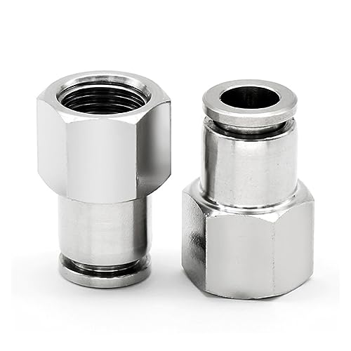 304 Edelstahl PCF Metall Pneumatische Schnell Anschluss PT1/8 1/4 3/8 1/2 Konische Interne Gewinde Weiche Luftröhre 4 6 8 10 12mm(Pcf12-03) von WUSHADEHANS