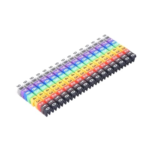 Drahtetiketten, Kabelmarkierer, 100/150 Stück Kabelmarkierer, bunte C-Typ-Markierungsnummern-Tag-Etiketten for 2–10 mm Kabelmarkierer-Tag-Etiketten-Netzwerkkabel for Cat5e(M-2l(5.0mm)) von WUSHADEHANS