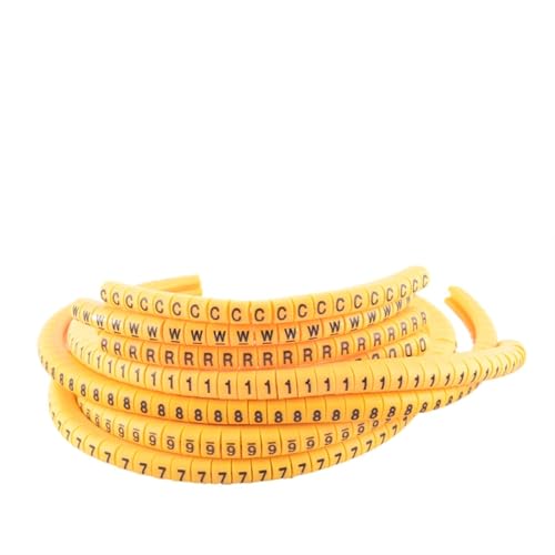 Drahtetiketten, Kabelmarkierer, EC-2 EC-3 Kabelmarkierung 100 Stück gelbe Kabelmarkierungen Einzelbuchstaben A bis Z for Drahtdurchmesser EC-0 EC-1, Farbe 9(Ec-0(100pcs),Color-A) von WUSHADEHANS