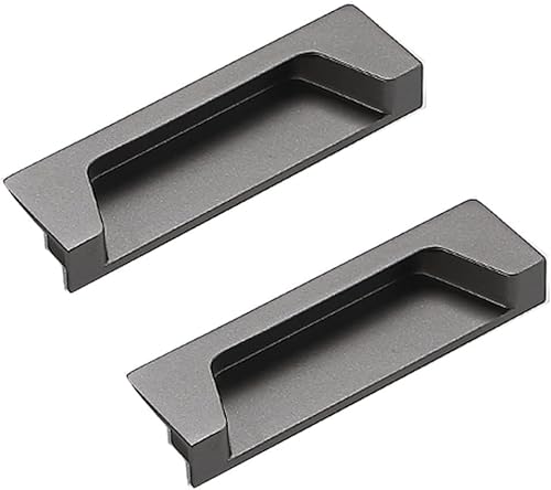 Eingebetteter Türgriff, Einbaugriffe Verdeckte Griffe 2er-Pack Zinklegierung(Sandy Gray,96mm/3.7in) von WUSHADEHANS