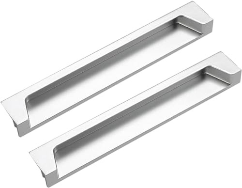 Eingebetteter Türgriff, Einbaugriffe Verdeckte Griffe 2er-Pack Zinklegierung(Silver White,192mm/7.5in) von WUSHADEHANS