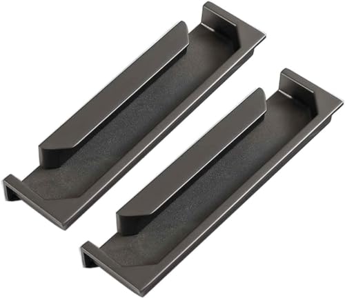 Eingebetteter Türgriff, Schubladengriffe, 2er-Pack in Mehrfarbig for 96 mm und 128 mm Lochabstand(Pearl Grey,128mm/5in) von WUSHADEHANS