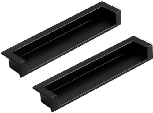 Eingebetteter Türgriff, Versenkte, unsichtbare Griffe for Schrankschubladen und Schiebetüren, 2er-Pack(Matte Black,128mm/5in) von WUSHADEHANS