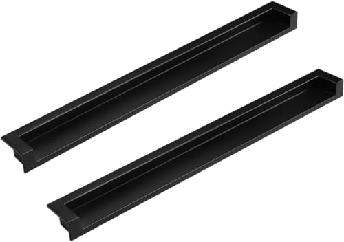 Eingebetteter Türgriff, Versenkte, unsichtbare Griffe for Schrankschubladen und Schiebetüren, 2er-Pack(Matte Black,288mm/11in) von WUSHADEHANS