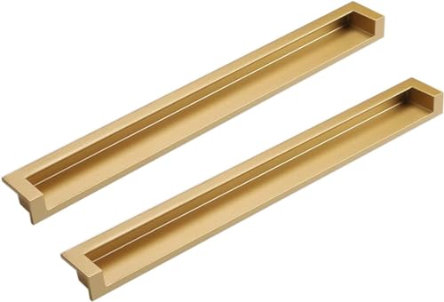 Eingebetteter Türgriff, Versenkte, unsichtbare Griffe for Schrankschubladen und Schiebetüren, 2er-Pack(Sand Golden,288mm/11in) von WUSHADEHANS