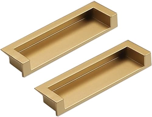 Eingebetteter Türgriff, Versenkte, unsichtbare Griffe for Schrankschubladen und Schiebetüren, 2er-Pack(Sand Golden,96mm/3.7in) von WUSHADEHANS