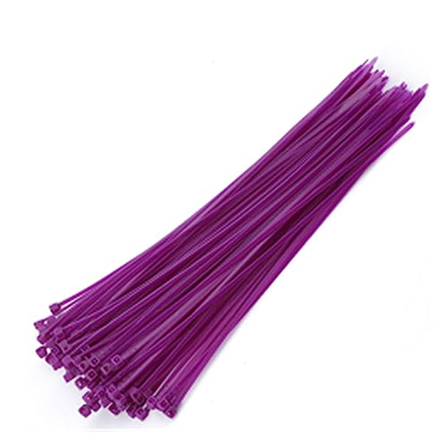Nylon-Kabelbinder, Kabelbinder, 100 stücke Selbst Locking Nylon Kabel TiesPlastic Zip Tie Bindung Wrap Straps DIY Kabel Befestigen Veranstalter(Purple,3x100mm) von WUSHADEHANS
