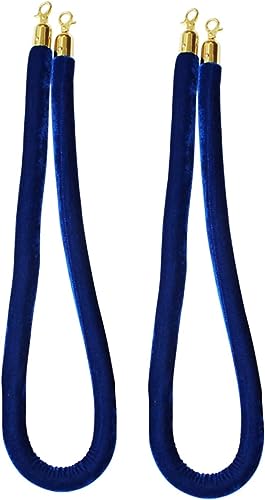 Samt-Stangenseil mit Verschlüssen, Seilabsperrung VIP-Seil for Partyhochzeiten, 2er-Pack(Blue,400cm/13ft) von WUSHADEHANS