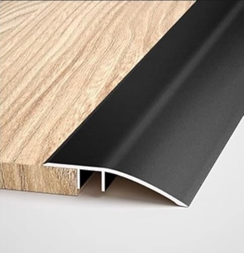 WUSHADEHANS Bodenübergangsleisten, Metall-Bodenübergangsleiste von Holz zu Fliesen, extra Lange Türrampe for unebene Böden(Black) von WUSHADEHANS