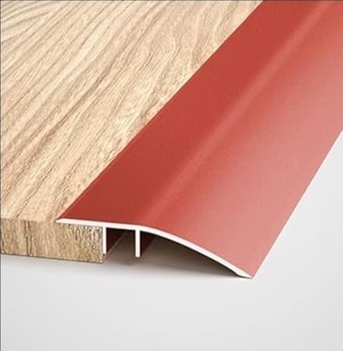 WUSHADEHANS Bodenübergangsleisten, Metall-Bodenübergangsleiste von Holz zu Fliesen, extra Lange Türrampe for unebene Böden(Red) von WUSHADEHANS