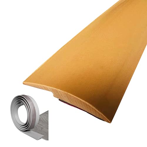 WUSHADEHANS Bodenübergangsleisten, PVC-Übergangsleiste for Teppich- und Bodenkanten, Selbstklebende Abschlussleiste, weich(Gold) von WUSHADEHANS