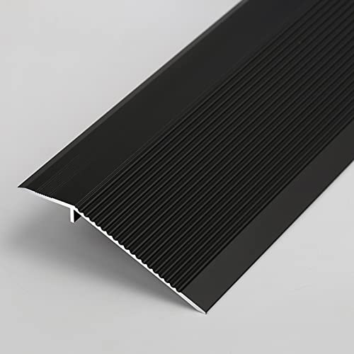 WUSHADEHANS Bodenübergangsleisten, Schwellenreduzierer for Teppich-/Fliesenböden, Kantenrampen-Reduzierleiste, mattiertes Finish(Black) von WUSHADEHANS
