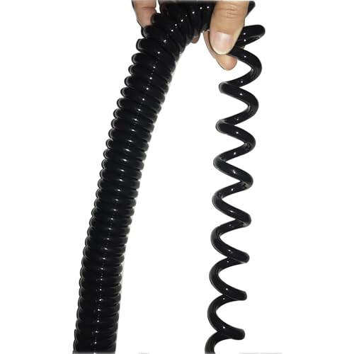 WUSHADEHANS Teleskop-Spiralkabel, 4-adriges teleskopisches Schild-Spiralkabel 22AWG 0,3 mm quadratischer Federdraht-Kupferkern(Stretch 4 Meter 4core 0.3mm Square) von WUSHADEHANS