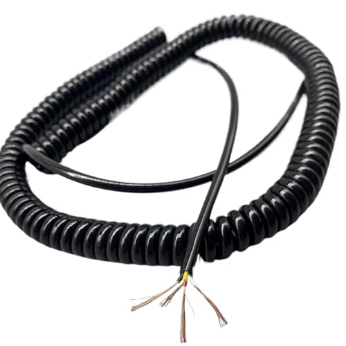 WUSHADEHANS Teleskop-Spiralkabel, 70 Stück 24AWG Einziehbares Netzkabel Reines Kupferkern 4-adriges Kabel Verlängern Zugfeder Spiraldraht Einziehbare Spule(Stretch 2.5 Meters) von WUSHADEHANS