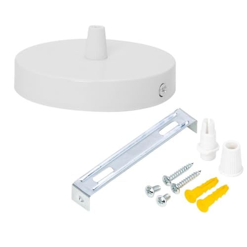 WUSJCOF 1 PCS Deckenbaldachin Anschlussdose aus Metall, 1 Loch Runder Lampenschirm - Deckenrosette - Geeignet für alle Lampen (100x20mm) von WUSJCOF