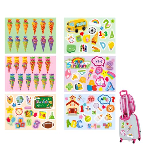 WUSJCOF 12PCS Einschulung Sticker Schulanfang Aufkleber für Mädchen Jungen, Schulkind Schulanfang Geschenke, Schuleinführung Sticker Set für 1. Schultag Party Mitgebsel Geschenk WUSJCOF 12PCS Einschulung Sticker Schulanfang Aufkleber für Mädchen Jungen, Schulkind Schulanfang Geschenke, Schuleinführung Sticker Set für 1. Schultag Party Mitgebsel Geschenk von WUSJCOF