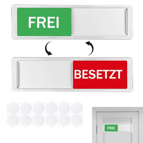 WUSJCOF 1PCS Frei - Besetzt Schilder Klebeschild Mit Schieber Festhaltemagneten für Toilette, Wartezimmer, Besprechungsräume, Raumstatus (Raumschild) (Festhaltemagneten,Und Klebefläche) von WUSJCOF
