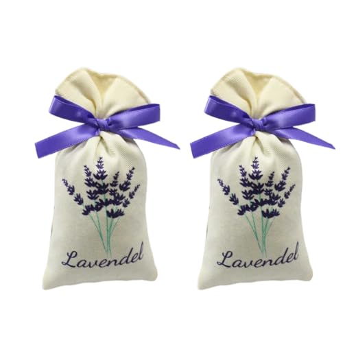 WUSJCOF 2 Stück (30g*2) Lavende Duftsäckchen Kleiderschrank Duftsäckchen Lavendel getrocknet Lavendel getrocknet Mottenschutz für Kleiderschrank, Auto Duft, Raumduft– Lavendelsäckchen von WUSJCOF