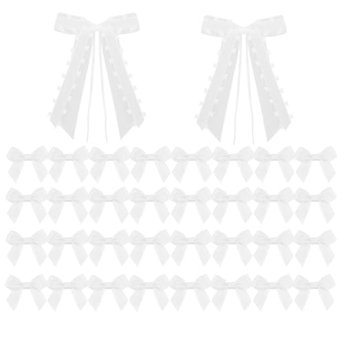 WUSJCOF 30PCS Schleifen Kleine Deko Weiße Schleife Geschenkschleifen Selbstklebend Geschenk für Geschenkverpackungen Valentinstag Hochzeit Weihnachten (Weiß) von WUSJCOF