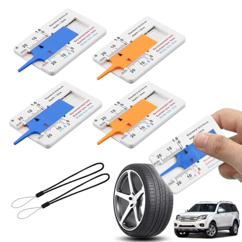 WUSJCOF 4 Stücke Tragbarer Kunststoff Reifen Profiltiefenmesser, Tread Depth Gauge für Motorrad, Fahrzeug, Auto WUSJCOF 4 Stücke Tragbarer Kunststoff Reifen Profiltiefenmesser, Tread Depth Gauge für Motorrad, Fahrzeug, Auto von WUSJCOF