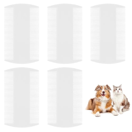 WUSJCOF 5pcs weißer Läusekamm, langlebiger Kamm mit doppelseitigen Zähnen, Läuse-Ei-Entfernungswerkzeug für Erwachsene, Kinder und Haustiere. von WUSJCOF