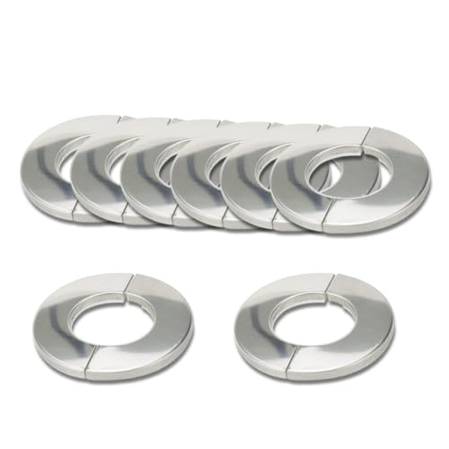 WUSJCOF 8 Stück Heizungsrohr Rosette 35mm Rosetten Abdeckung Wasseruhr Abdeckrosette Edelstahl Rohrmanschetten Heizungsrohr Abdeckung Geteilte Rohrabdeckung Ventilkappe Rosette für Waschbecken Rohre von WUSJCOF