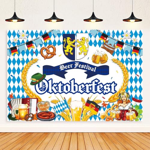 WUSJCOF Oktoberfest Banner, Extra Große Party Dekoration für Oktoberfest Restaurants und Bars (180 * 110 cm) von WUSJCOF