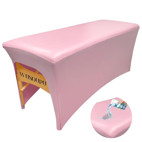 Pink Lash abwischbare PU-Leder-Massageliegenabdeckung – wasserdicht, ultra-langlebig, knitterfrei, seidiger Spa-Bettbezug für 1,8 m rechteckigen Tisch von WUSOUPU