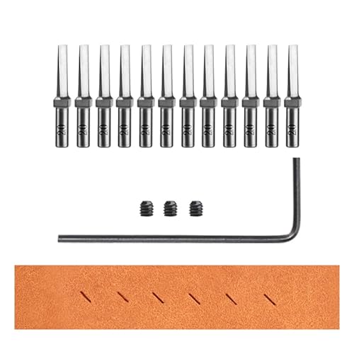 WUTA Leder Stanz Werkzeug, 3. Generation Professional Leder Stanz Set Bastelzahn(12Stck.Sechskantkopf 2,0 mm) von WUTA