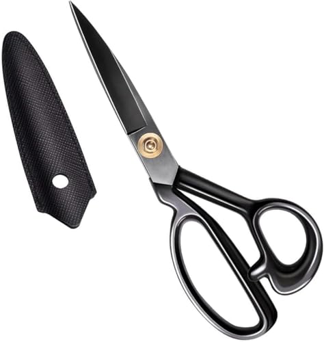 WUTA Professionelle Schneiderschere für Leder und Stoff, Extrem Scharfe Leder Schere,Schwar 21.4 cm von WUTA