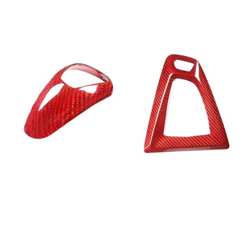 WUTBHGQXWIP Kompatibel mit BMW M2 F87 M3 F80 M4 F82 M5 F83 F10 F85 X5M F86 X6M F12 Auto-Mittelkonsolen-Schaltknauf-Zierabdeckung(AB Red LHD) von WUTBHGQXWIP
