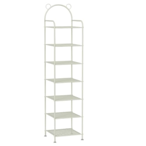 WUTIANBAO Schuhschrank Schuhregal Aus Metall, Schuhturm, Regal, Schuhaufbewahrung, Organizer Für Wohnzimmer, Eingangsbereich, Flur Und Garderobe Schuhregal(White,7 Tiers) von WUTIANBAO