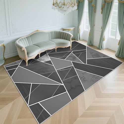 WUTONG Teppich Wohnzimmer 200x300cm,Waschbarer Kurzflor,Moderner Geometrie,rutschfest Design für Schlafzimmer,Esszimmer,Büro,Dunkelgrau WUTONG Teppich Wohnzimmer 200x300cm,Waschbarer Kurzflor,Moderner Geometrie,rutschfest Design für Schlafzimmer,Esszimmer,Büro,Dunkelgrau von WUTONG